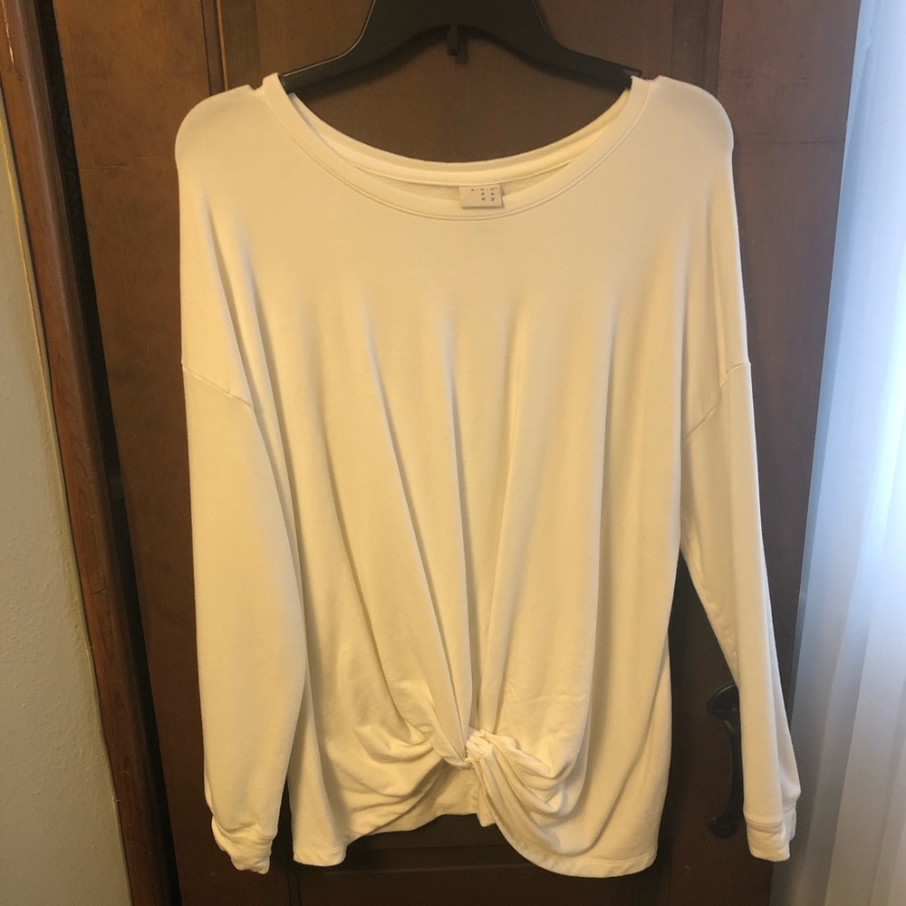 A New Day White Knot Front Crewneck